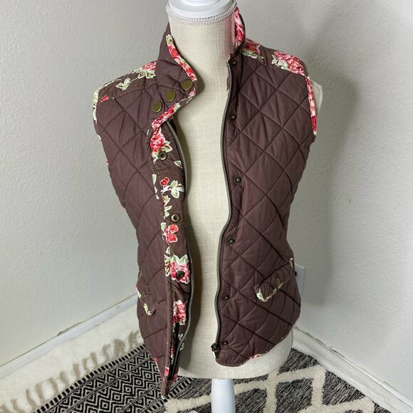 Matilda Jane Sydney Reversible Vest Corduroy Trim Women Size xSmall Floral Print - Picture 2 of 6